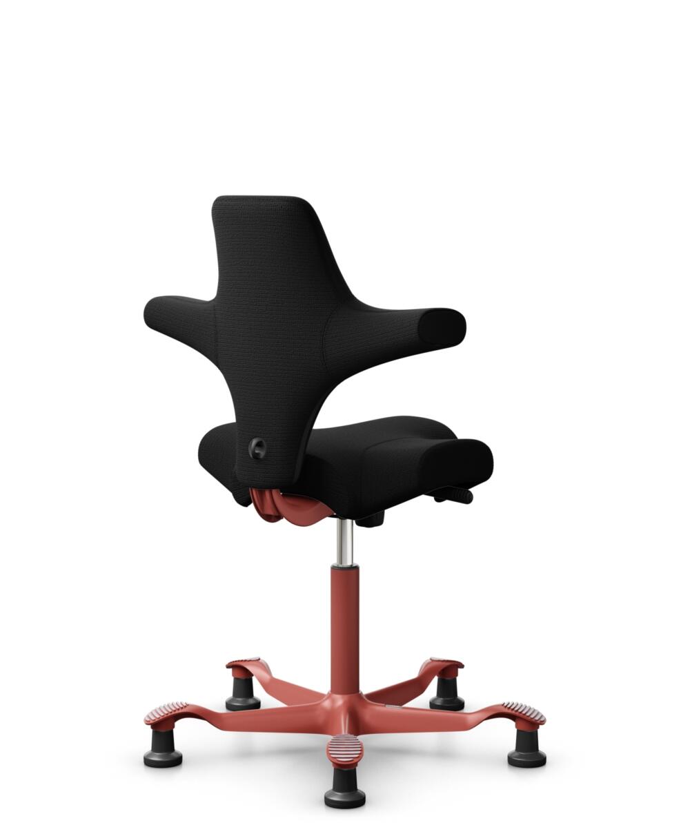 HÅG Capisco 8106 - Sirdal (GU) - Wol - SRD190 Black - Framekleur - Blush Rose - Gasveer - 200 mm (Zithoogte 46-64cm) - Vloercontact - Glijdoppen - Voetenring - Nee, geen voetenring - Voetster - Nee, voetster in framekleur - 3