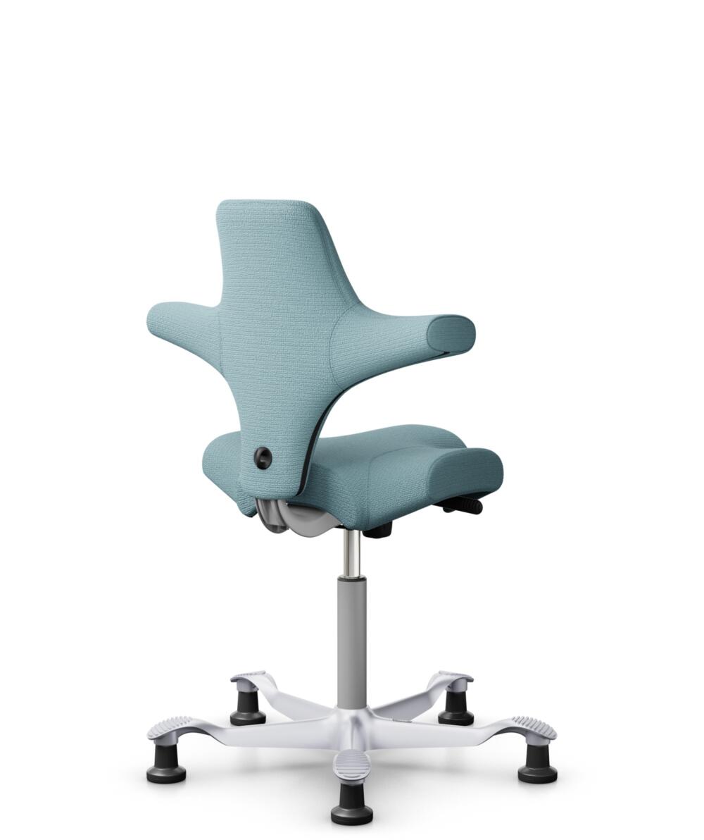 HÅG Capisco 8106 - Sirdal (GU) - Wol - SRD730 Blue - Framekleur - Zilver - Gasveer - 200 mm (Zithoogte 46-64cm) - Vloercontact - Glijdoppen - Voetenring - Nee, geen voetenring - Voetster - Nee, voetster in framekleur - 3