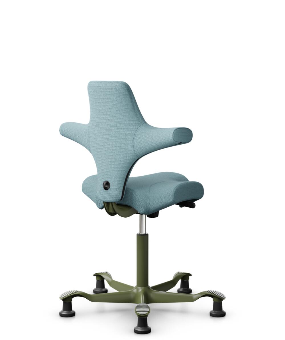 HÅG Capisco 8106 - Sirdal (GU) - Wol - SRD730 Blue - Framekleur - Moss Grey - Gasveer - 265 mm (Zithoogte 53-79cm) - Vloercontact - Glijdoppen - Voetenring - Nee, geen voetenring - Voetster - Nee, voetster in framekleur - 3