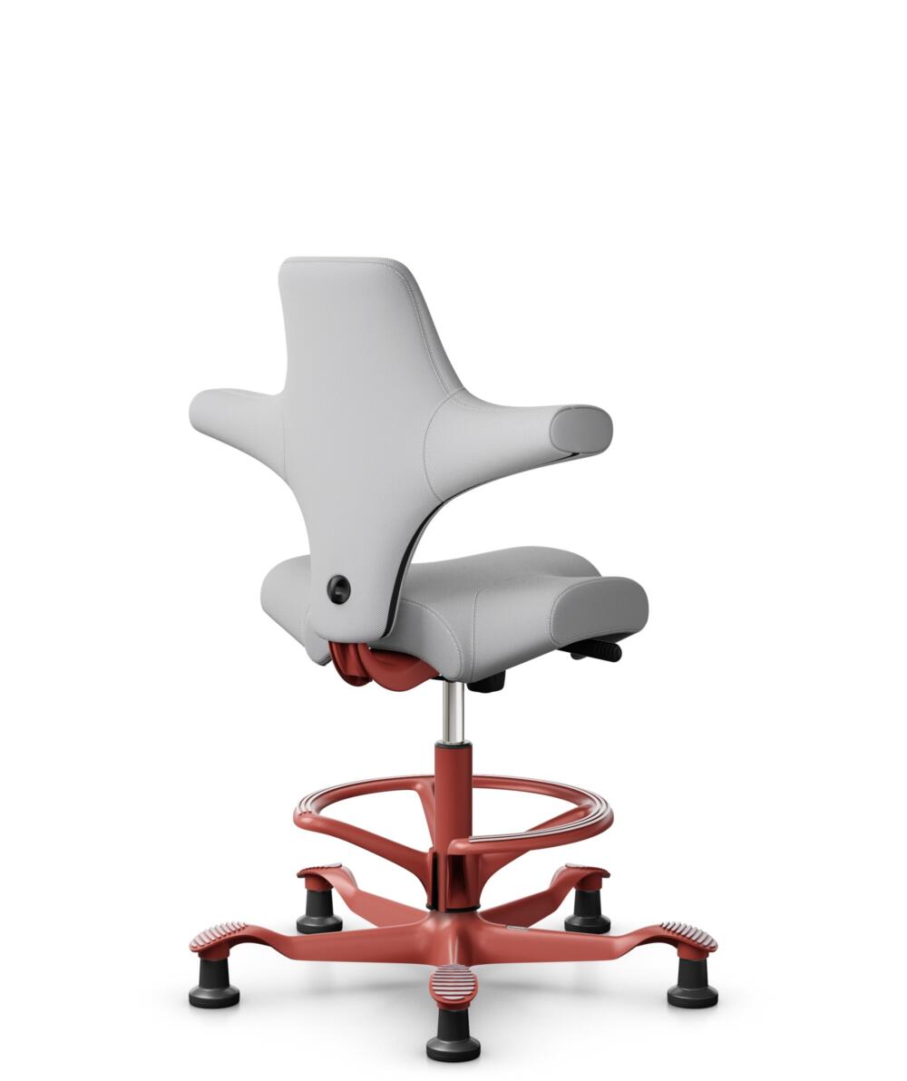 HÅG Capisco 8106 - Steelcut Trio 3 (Kvadrat) - Wol / Polyamide - STT133 - Light grey - Framekleur - Blush Rose - Gasveer - 200 mm (Zithoogte 46-64cm) - Vloercontact - Glijdoppen - Voetenring - Ja, in framekleur - Voetster - Nee, voetster in framekleur - 3