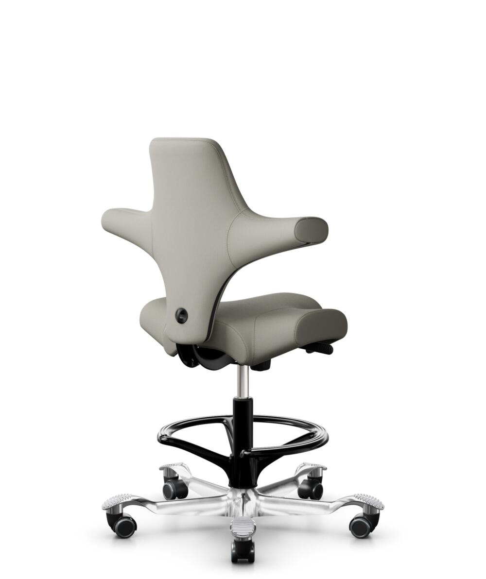 HÅG Capisco 8106 - Steelcut Trio 3 (Kvadrat) - Wol / Polyamide - STT253 - Beige-grey - Framekleur - Zwart - Gasveer - 200 mm (Zithoogte 46-64cm) - Vloercontact - Harde wielen t.b.v. zachte vloeren - Voetenring - Ja, in framekleur - Voetster - Ja, voets... - 3