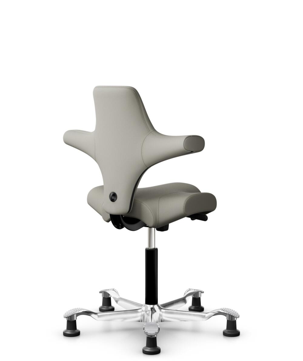HÅG Capisco 8106 - Steelcut Trio 3 (Kvadrat) - Wol / Polyamide - STT253 - Beige-grey - Framekleur - Zwart - Gasveer - 265 mm (Zithoogte 53-79cm) - Vloercontact - Glijdoppen - Voetenring - Nee, geen voetenring - Voetster - Ja, voetster in gepolijst alum... - 3