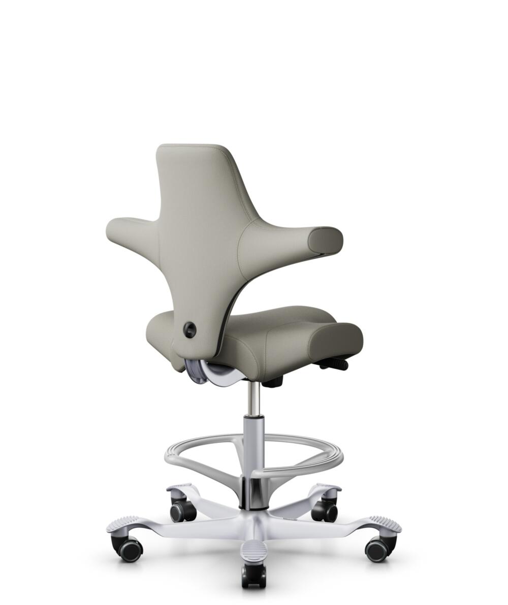 HÅG Capisco 8106 - Steelcut Trio 3 (Kvadrat) - Wol / Polyamide - STT253 - Beige-grey - Framekleur - Zilver - Gasveer - 265 mm (Zithoogte 53-79cm) - Vloercontact - Zachte wielen t.b.v. harde vloeren - Voetenring - Ja, in framekleur - Voetster - Nee, voe... - 3