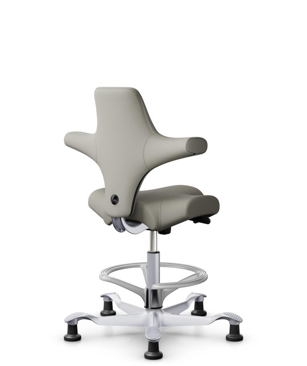 HÅG Capisco 8106 - Steelcut Trio 3 (Kvadrat) - Wol / Polyamide - STT253 - Beige-grey - Framekleur - Zilver - Gasveer - 265 mm (Zithoogte 53-79cm) - Vloercontact - Glijdoppen - Voetenring - Ja, in framekleur - Voetster - Nee, voetster in framekleur - 3