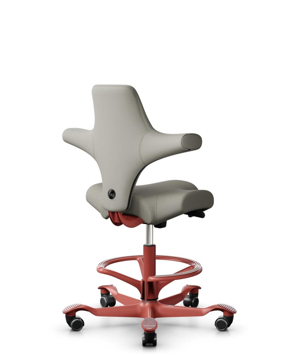 HÅG Capisco 8106 - Steelcut Trio 3 (Kvadrat) - Wol / Polyamide - STT253 - Beige-grey - Framekleur - Blush Rose - Gasveer - 200 mm (Zithoogte 46-64cm) - Vloercontact - Harde wielen t.b.v. zachte vloeren - Voetenring - Ja, in framekleur - Voetster - Nee,... - 2