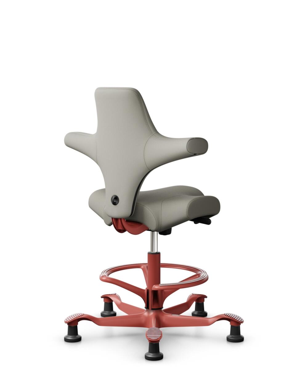 HÅG Capisco 8106 - Steelcut Trio 3 (Kvadrat) - Wol / Polyamide - STT253 - Beige-grey - Framekleur - Blush Rose - Gasveer - 200 mm (Zithoogte 46-64cm) - Vloercontact - Glijdoppen - Voetenring - Ja, in framekleur - Voetster - Nee, voetster in framekleur - 2