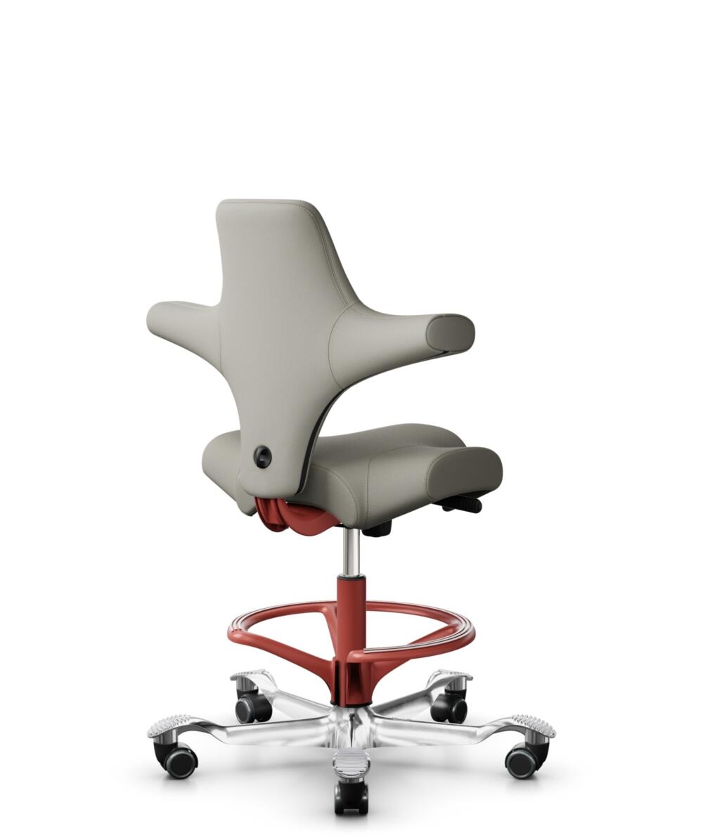 HÅG Capisco 8106 - Steelcut Trio 3 (Kvadrat) - Wol / Polyamide - STT253 - Beige-grey - Framekleur - Blush Rose - Gasveer - 265 mm (Zithoogte 53-79cm) - Vloercontact - Zachte wielen t.b.v. harde vloeren - Voetenring - Ja, in framekleur - Voetster - Ja, ... - 1