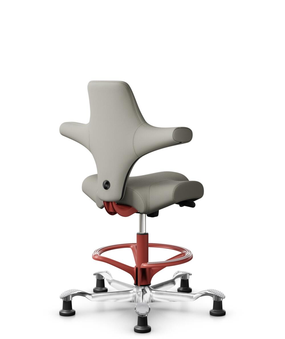 HÅG Capisco 8106 - Steelcut Trio 3 (Kvadrat) - Wol / Polyamide - STT253 - Beige-grey - Framekleur - Blush Rose - Gasveer - 265 mm (Zithoogte 53-79cm) - Vloercontact - Glijdoppen - Voetenring - Ja, in framekleur - Voetster - Ja, voetster in gepolijst al... - 3