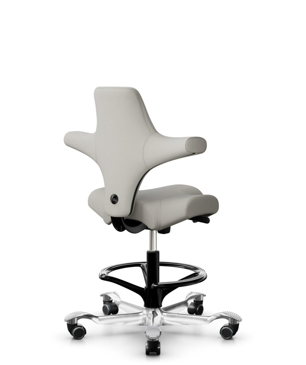 HÅG Capisco 8106 - Steelcut Trio 3 (Kvadrat) - Wol / Polyamide - STT213 - Light beige - Framekleur - Zwart - Gasveer - 265 mm (Zithoogte 53-79cm) - Vloercontact - Zachte wielen t.b.v. harde vloeren - Voetenring - Ja, in framekleur - Voetster - Ja, voet... - 3