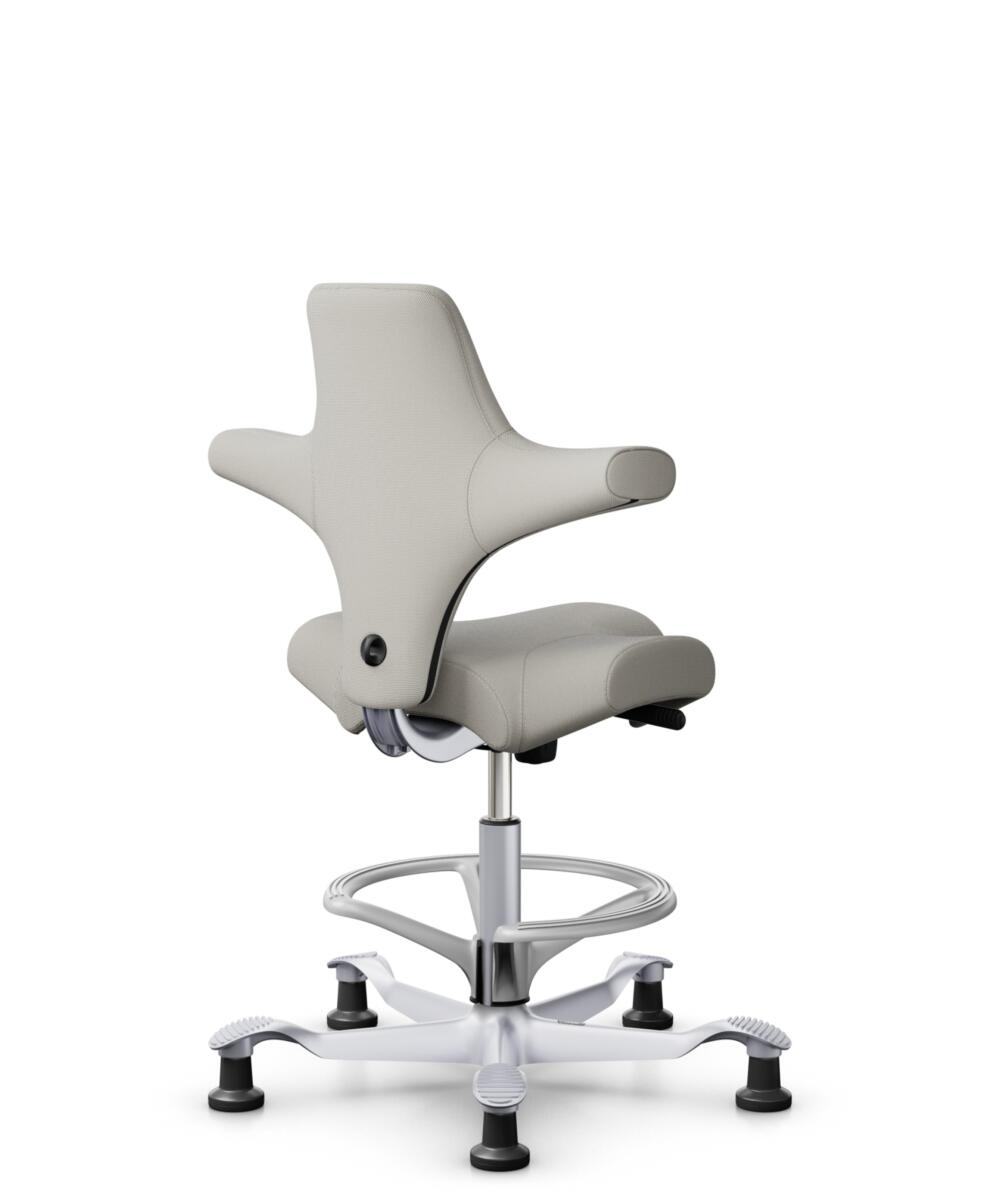HÅG Capisco 8106 - Steelcut Trio 3 (Kvadrat) - Wol / Polyamide - STT213 - Light beige - Framekleur - Zilver - Gasveer - 200 mm (Zithoogte 46-64cm) - Vloercontact - Glijdoppen - Voetenring - Ja, in framekleur - Voetster - Nee, voetster in framekleur - 3