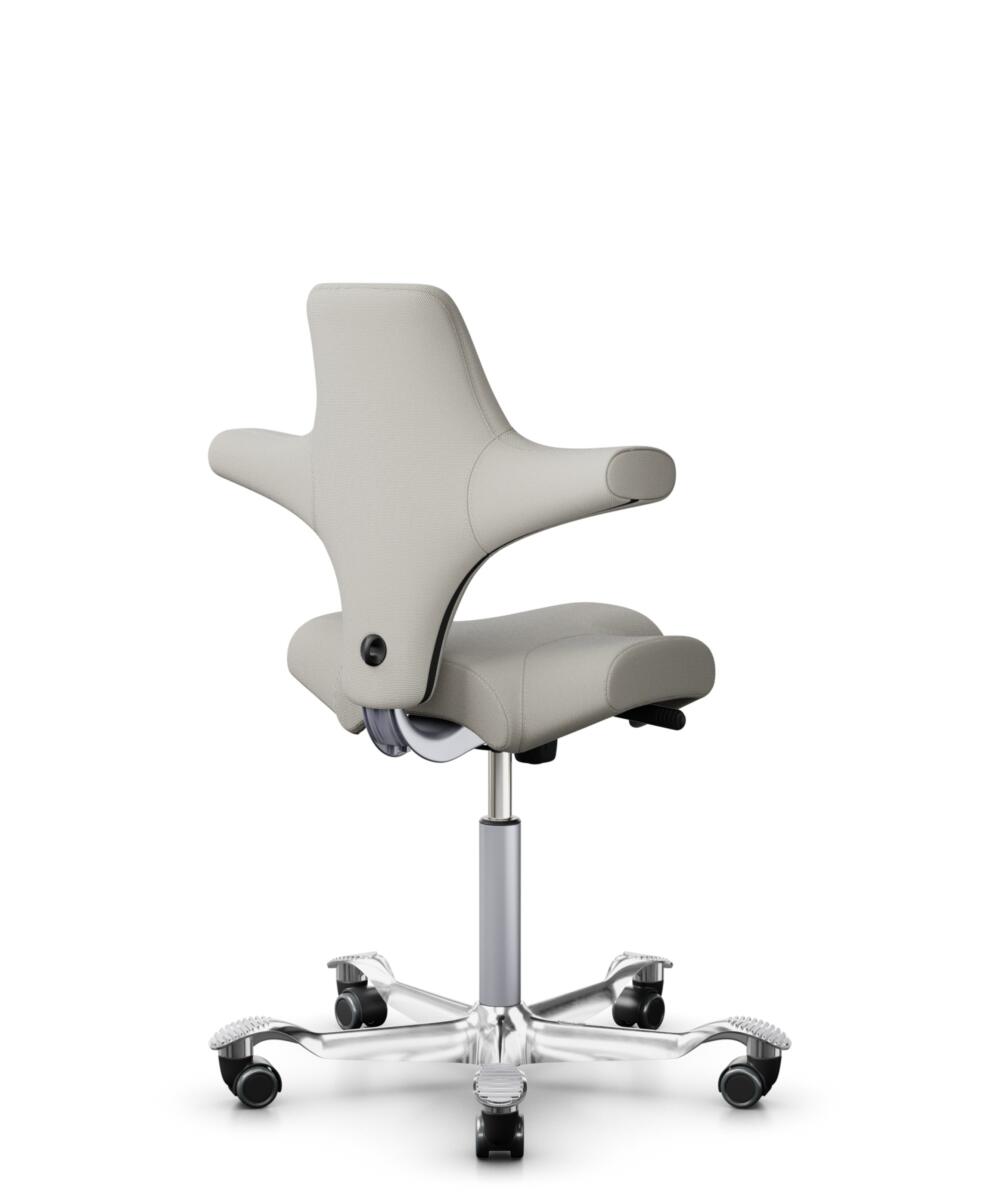 HÅG Capisco 8106 - Steelcut Trio 3 (Kvadrat) - Wol / Polyamide - STT213 - Light beige - Framekleur - Zilver - Gasveer - 265 mm (Zithoogte 53-79cm) - Vloercontact - Harde wielen t.b.v. zachte vloeren - Voetenring - Nee, geen voetenring - Voetster - Ja, ... - 3