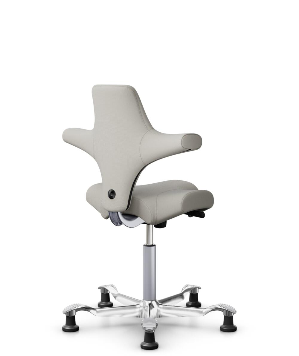HÅG Capisco 8106 - Steelcut Trio 3 (Kvadrat) - Wol / Polyamide - STT213 - Light beige - Framekleur - Zilver - Gasveer - 265 mm (Zithoogte 53-79cm) - Vloercontact - Glijdoppen - Voetenring - Nee, geen voetenring - Voetster - Ja, voetster in gepolijst al... - 3