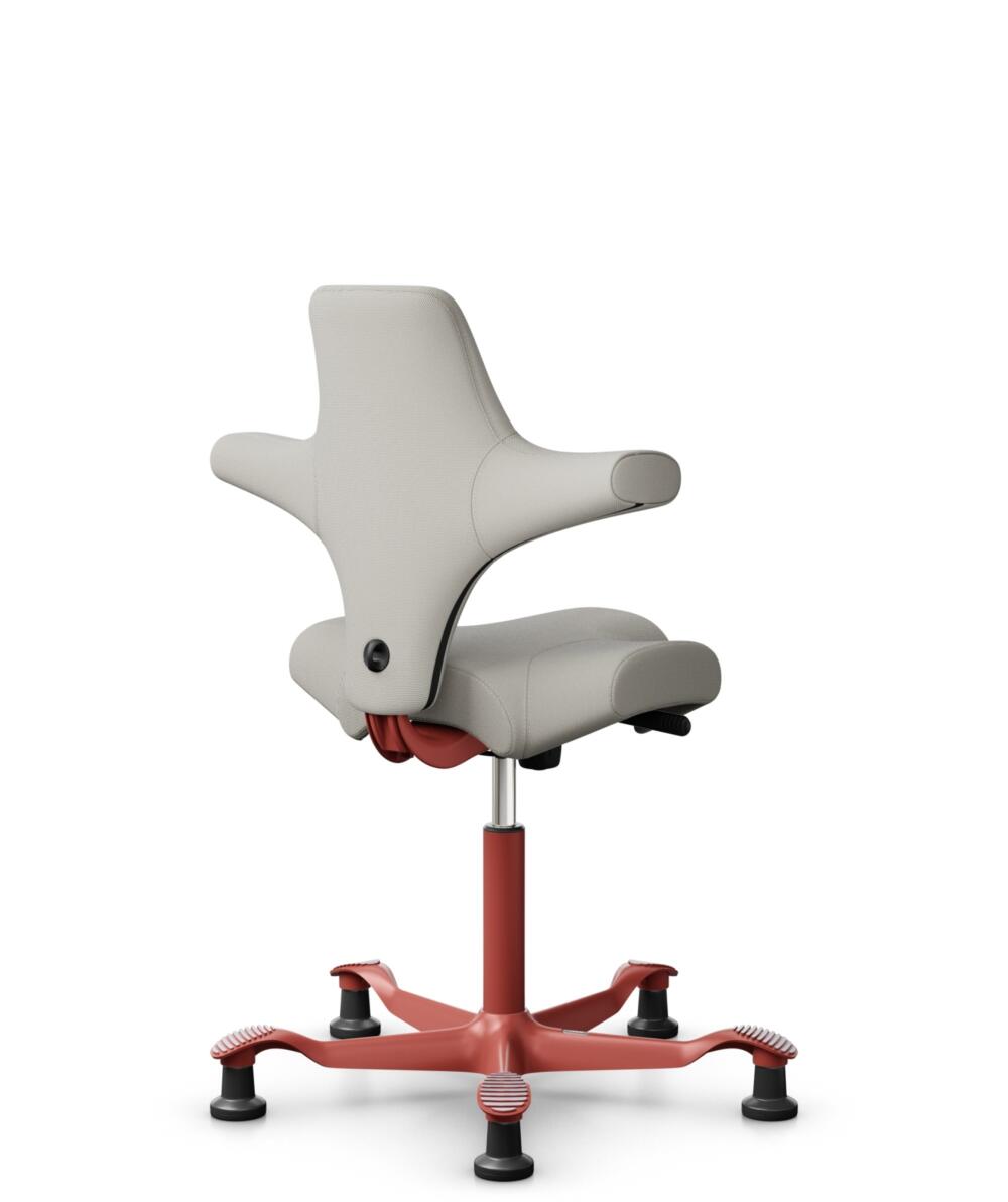 HÅG Capisco 8106 - Steelcut Trio 3 (Kvadrat) - Wol / Polyamide - STT213 - Light beige - Framekleur - Blush Rose - Gasveer - 200 mm (Zithoogte 46-64cm) - Vloercontact - Glijdoppen - Voetenring - Nee, geen voetenring - Voetster - Nee, voetster in framekleur - 3