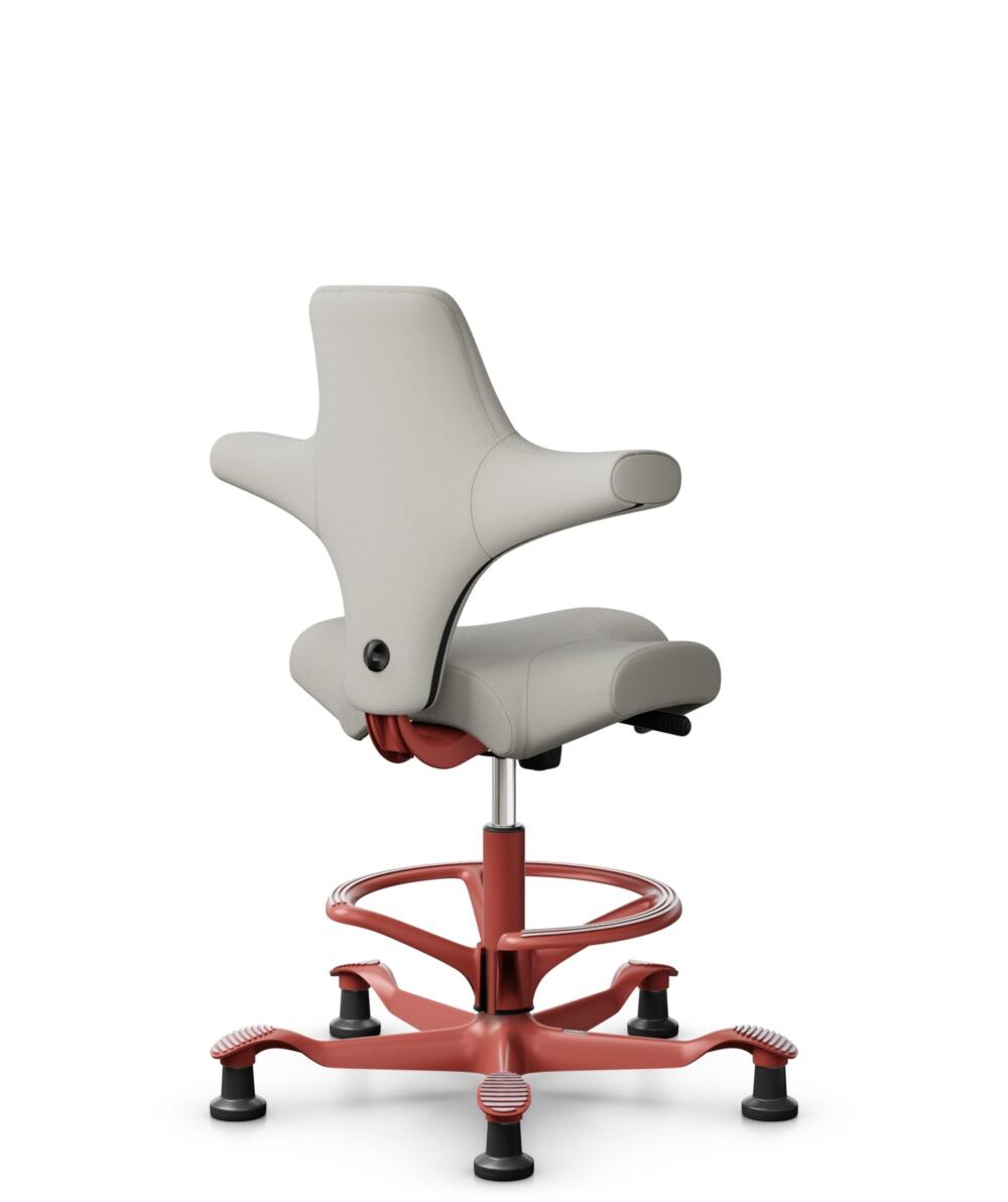 HÅG Capisco 8106 - Steelcut Trio 3 (Kvadrat) - Wol / Polyamide - STT213 - Light beige - Framekleur - Blush Rose - Gasveer - 265 mm (Zithoogte 53-79cm) - Vloercontact - Glijdoppen - Voetenring - Ja, in framekleur - Voetster - Nee, voetster in framekleur - 3