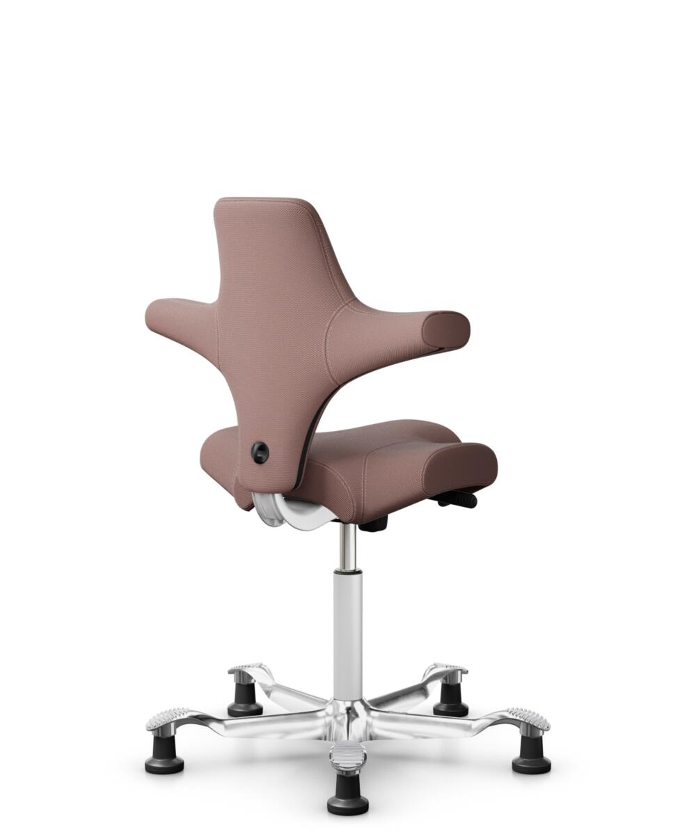 HÅG Capisco 8106 - Steelcut Trio 3 (Kvadrat) - Wol / Polyamide - STT645 - Dusty red - Framekleur - Wit - Gasveer - 265 mm (Zithoogte 53-79cm) - Vloercontact - Glijdoppen - Voetenring - Nee, geen voetenring - Voetster - Ja, voetster in gepolijst aluminium - 3