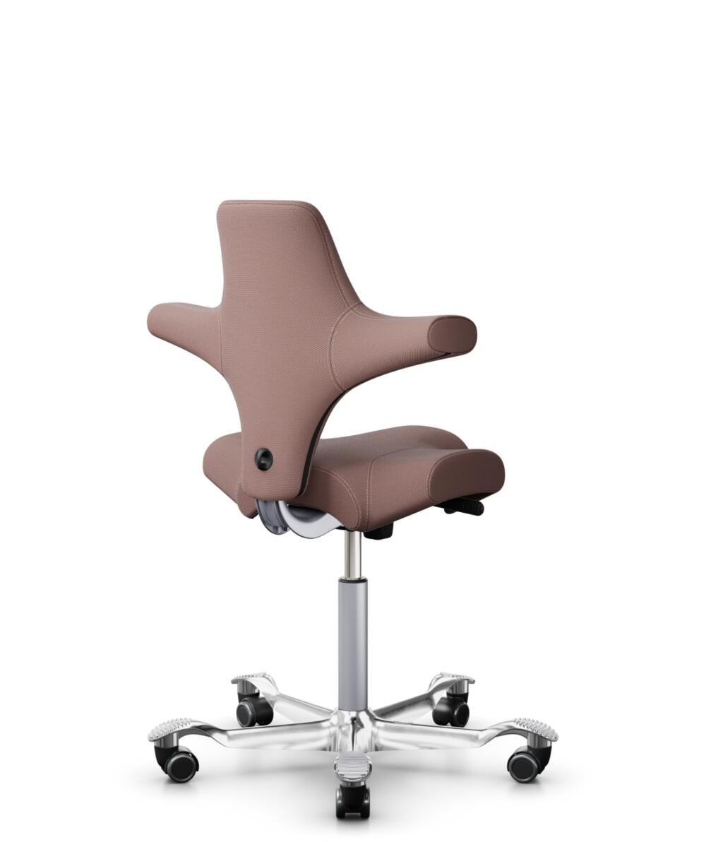 HÅG Capisco 8106 - Steelcut Trio 3 (Kvadrat) - Wol / Polyamide - STT645 - Dusty red - Framekleur - Blush Rose - Gasveer - 150 mm (Zithoogte 40-55cm) - Vloercontact - Zachte wielen t.b.v. harde vloeren - Voetenring - Nee, geen voetenring - Voetster - Ja... - 3