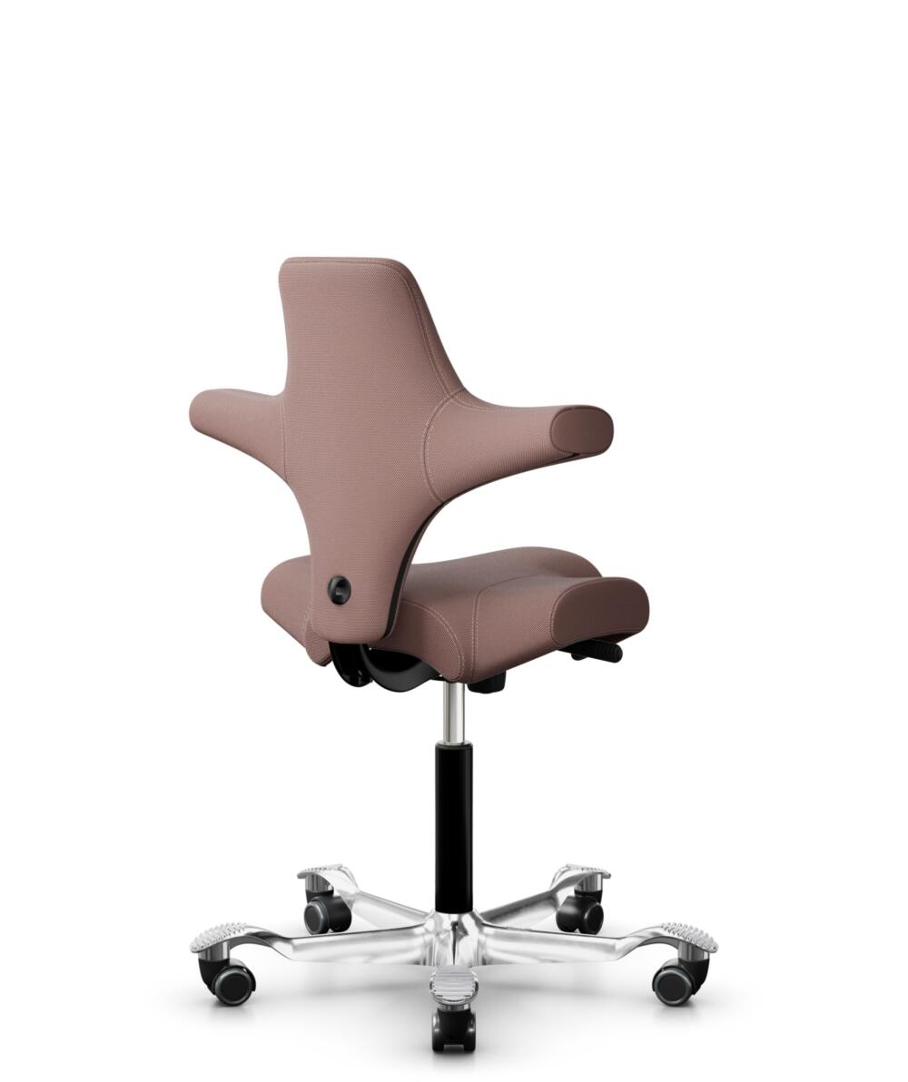 HÅG Capisco 8106 - Steelcut Trio 3 (Kvadrat) - Wol / Polyamide - STT645 - Dusty red - Framekleur - Moss Grey - Gasveer - 150 mm (Zithoogte 40-55cm) - Vloercontact - Harde wielen t.b.v. zachte vloeren - Voetenring - Nee, geen voetenring - Voetster - Ja,... - 3