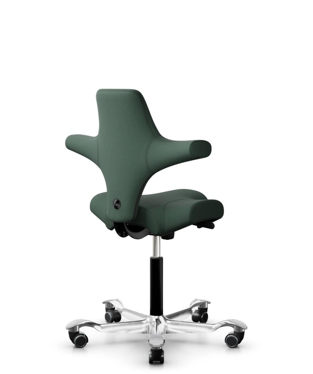 HÅG Capisco 8106 - Steelcut Trio 3 (Kvadrat) - Wol / Polyamide - STT966 - Brown grey - Framekleur - Zwart - Gasveer - 150 mm (Zithoogte 40-55cm) - Vloercontact - Harde wielen t.b.v. zachte vloeren - Voetenring - Nee, geen voetenring - Voetster - Ja, vo... - 3