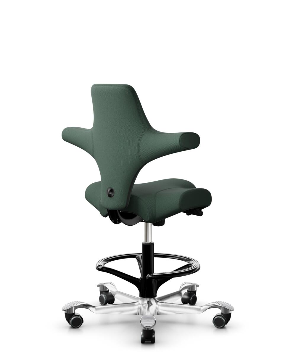 HÅG Capisco 8106 - Steelcut Trio 3 (Kvadrat) - Wol / Polyamide - STT966 - Brown grey - Framekleur - Zwart - Gasveer - 265 mm (Zithoogte 53-79cm) - Vloercontact - Harde wielen t.b.v. zachte vloeren - Voetenring - Ja, in framekleur - Voetster - Ja, voets... - 3