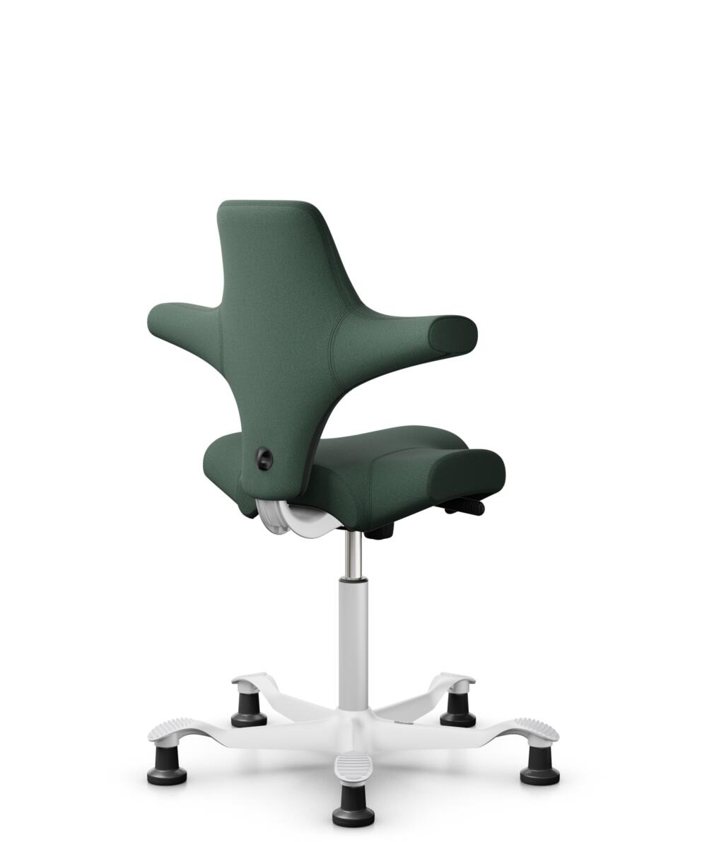 HÅG Capisco 8106 - Steelcut Trio 3 (Kvadrat) - Wol / Polyamide - STT966 - Brown grey - Framekleur - Wit - Gasveer - 265 mm (Zithoogte 53-79cm) - Vloercontact - Glijdoppen - Voetenring - Nee, geen voetenring - Voetster - Nee, voetster in framekleur - 3