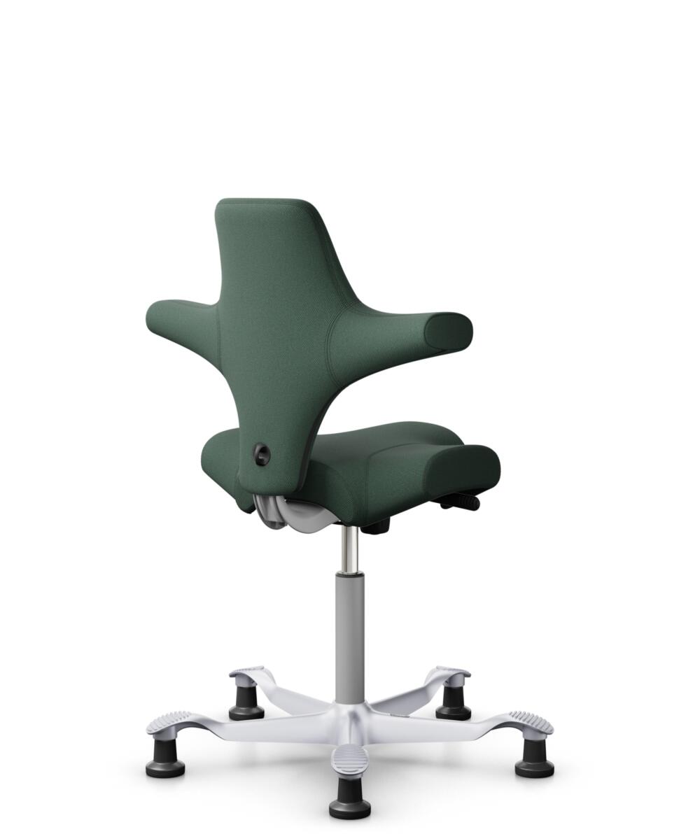 HÅG Capisco 8106 - Steelcut Trio 3 (Kvadrat) - Wol / Polyamide - STT966 - Brown grey - Framekleur - Zilver - Gasveer - 265 mm (Zithoogte 53-79cm) - Vloercontact - Glijdoppen - Voetenring - Nee, geen voetenring - Voetster - Nee, voetster in framekleur - 3