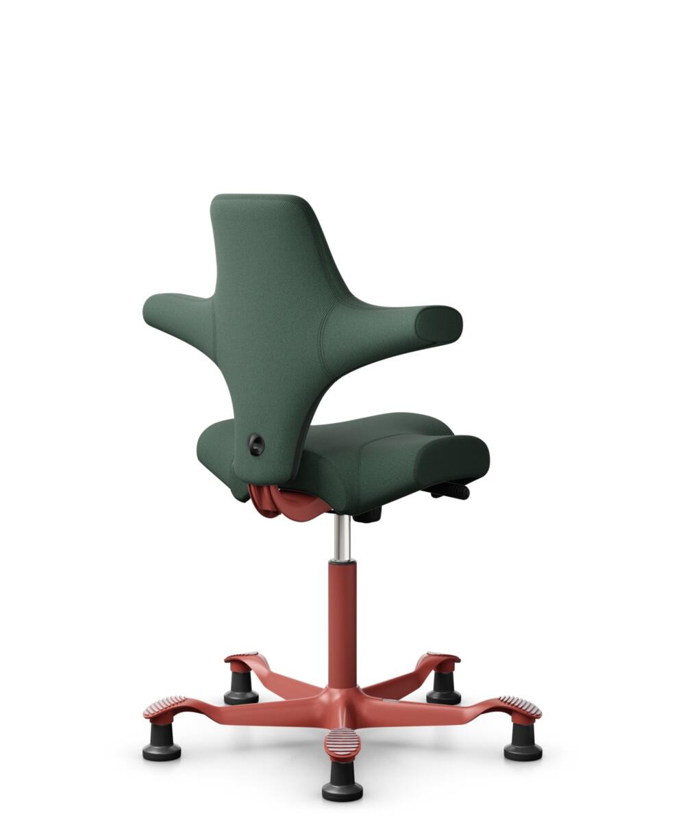 HÅG Capisco 8106 - Steelcut Trio 3 (Kvadrat) - Wol / Polyamide - STT966 - Brown grey - Framekleur - Blush Rose - Gasveer - 150 mm (Zithoogte 40-55cm) - Vloercontact - Glijdoppen - Voetenring - Nee, geen voetenring - Voetster - Nee, voetster in framekleur - 3