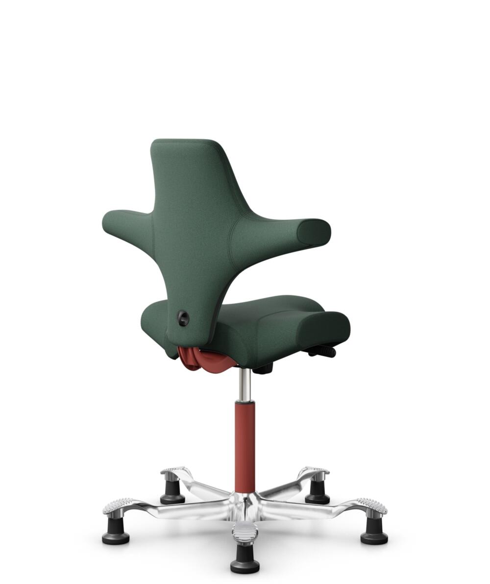 HÅG Capisco 8106 - Steelcut Trio 3 (Kvadrat) - Wol / Polyamide - STT966 - Brown grey - Framekleur - Blush Rose - Gasveer - 150 mm (Zithoogte 40-55cm) - Vloercontact - Glijdoppen - Voetenring - Nee, geen voetenring - Voetster - Ja, voetster in gepolijst... - 3