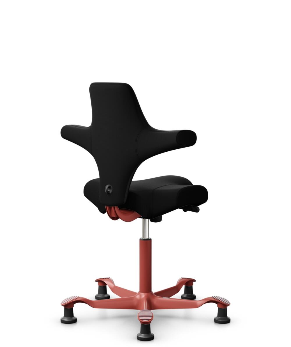 HÅG Capisco 8106 - Steelcut 3 (Kvadrat) - Wol / Polyamide - STT190 - Black - Framekleur - Blush Rose - Gasveer - 265 mm (Zithoogte 53-79cm) - Vloercontact - Glijdoppen - Voetenring - Nee, geen voetenring - Voetster - Nee, voetster in framekleur - 2