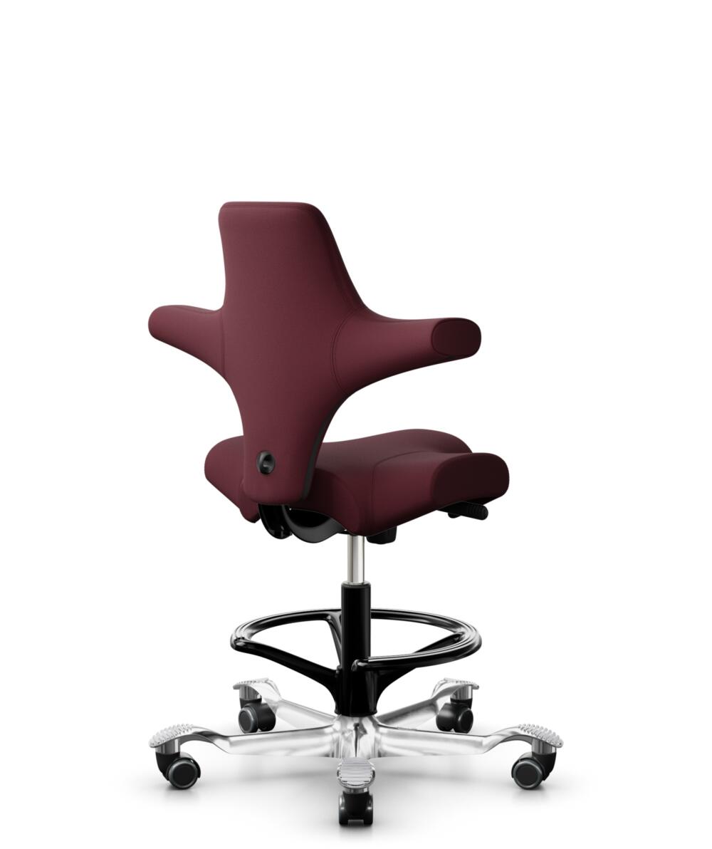 HÅG Capisco 8106 - Steelcut 3 (Kvadrat) - Wol / Polyamide - STT682 Chestnut - Framekleur - Zwart - Gasveer - 200 mm (Zithoogte 46-64cm) - Vloercontact - Harde wielen t.b.v. zachte vloeren - Voetenring - Ja, in framekleur - Voetster - Ja, voetster in ge... - 3