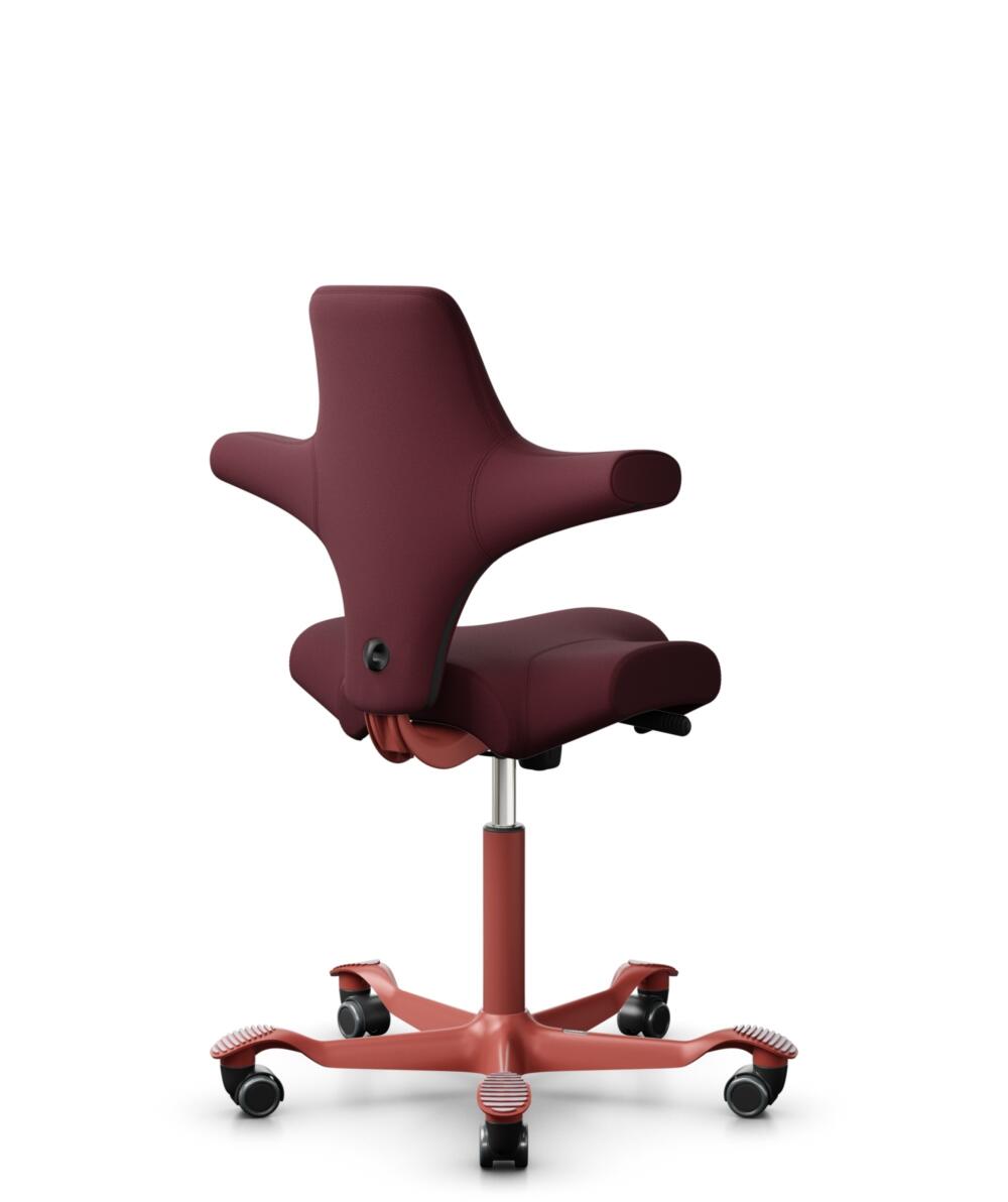 HÅG Capisco 8106 - Steelcut 3 (Kvadrat) - Wol / Polyamide - STT682 Chestnut - Framekleur - Blush Rose - Gasveer - 150 mm (Zithoogte 40-55cm) - Vloercontact - Harde wielen t.b.v. zachte vloeren - Voetenring - Nee, geen voetenring - Voetster - Nee, voets... - 3