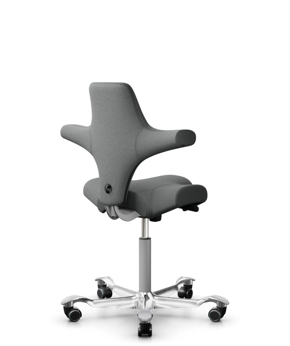 HÅG Capisco 8106 - Cura Loop (Gabriel) - Gerecycled Polyester - CLP60109 - Grey - Framekleur - Zilver - Gasveer - 200 mm (Zithoogte 46-64cm) - Vloercontact - Zachte wielen t.b.v. harde vloeren - Voetenring - Nee, geen voetenring - Voetster - Ja, voetst... - 3
