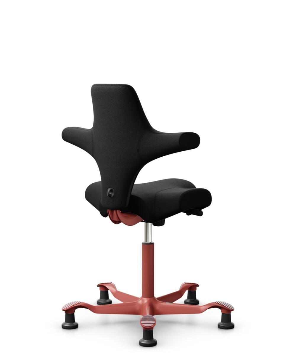 HÅG Capisco 8106 - Cura Loop (Gabriel) - Gerecycled Polyester - CLP60999 Black - Framekleur - Blush Rose - Gasveer - 265 mm (Zithoogte 53-79cm) - Vloercontact - Glijdoppen - Voetenring - Nee, geen voetenring - Voetster - Nee, voetster in framekleur - 3