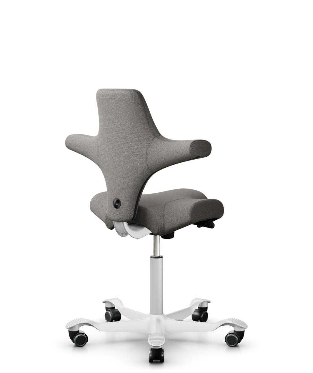 HÅG Capisco 8106 - Cura Loop (Gabriel) - Gerecycled Polyester - CLP61168 Beige-grey - Framekleur - Wit - Gasveer - 265 mm (Zithoogte 53-79cm) - Vloercontact - Zachte wielen t.b.v. harde vloeren - Voetenring - Nee, geen voetenring - Voetster - Nee, voet... - 3