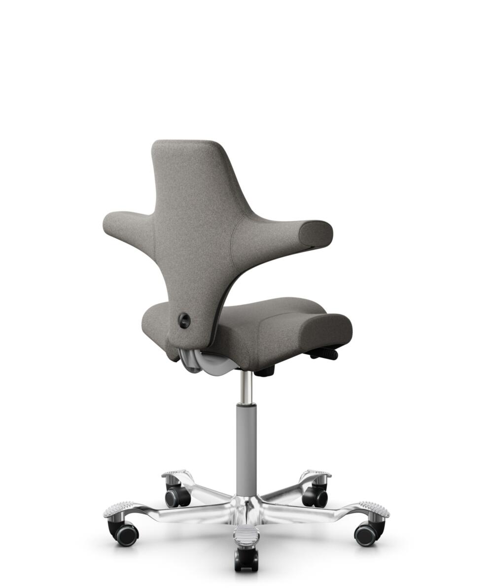 HÅG Capisco 8106 - Cura Loop (Gabriel) - Gerecycled Polyester - CLP61168 Beige-grey - Framekleur - Zilver - Gasveer - 150 mm (Zithoogte 40-55cm) - Vloercontact - Zachte wielen t.b.v. harde vloeren - Voetenring - Nee, geen voetenring - Voetster - Ja, vo... - 3