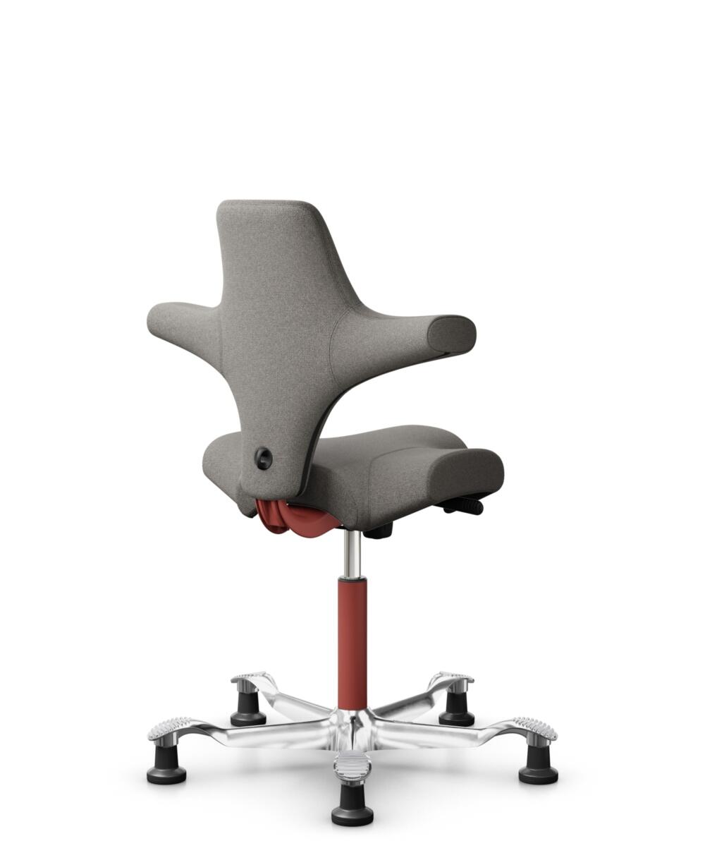 HÅG Capisco 8106 - Cura Loop (Gabriel) - Gerecycled Polyester - CLP61168 Beige-grey - Framekleur - Blush Rose - Gasveer - 200 mm (Zithoogte 46-64cm) - Vloercontact - Glijdoppen - Voetenring - Nee, geen voetenring - Voetster - Ja, voetster in gepolijst ... - 3