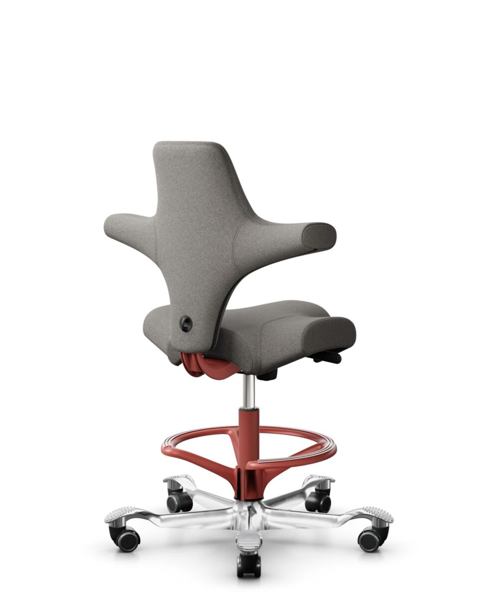 HÅG Capisco 8106 - Cura Loop (Gabriel) - Gerecycled Polyester - CLP61168 Beige-grey - Framekleur - Blush Rose - Gasveer - 265 mm (Zithoogte 53-79cm) - Vloercontact - Harde wielen t.b.v. zachte vloeren - Voetenring - Ja, in framekleur - Voetster - Ja, v... - 3