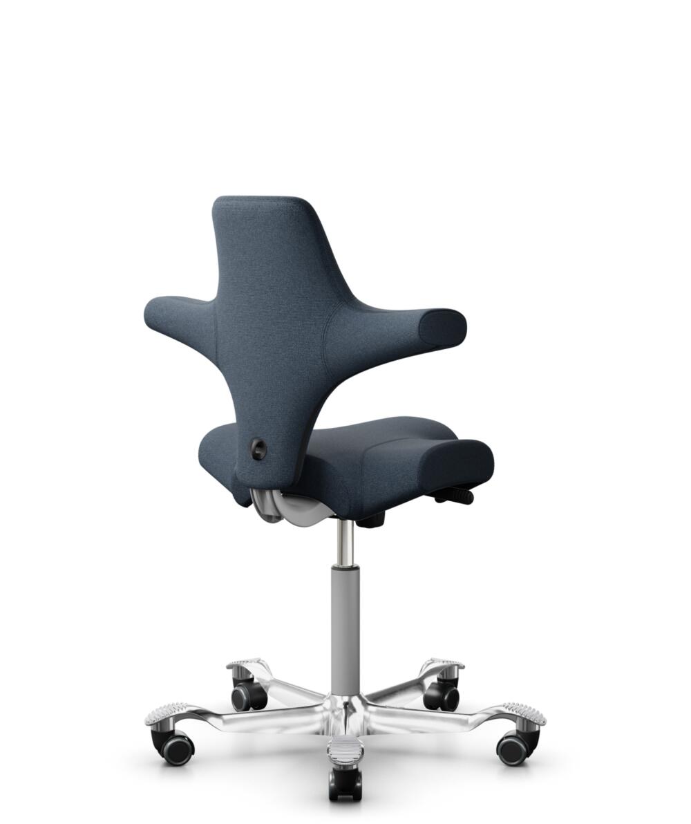 HÅG Capisco 8106 - Cura Loop (Gabriel) - Gerecycled Polyester - CLP66165 Blue - Framekleur - Zilver - Gasveer - 150 mm (Zithoogte 40-55cm) - Vloercontact - Zachte wielen t.b.v. harde vloeren - Voetenring - Nee, geen voetenring - Voetster - Ja, voetster... - 3