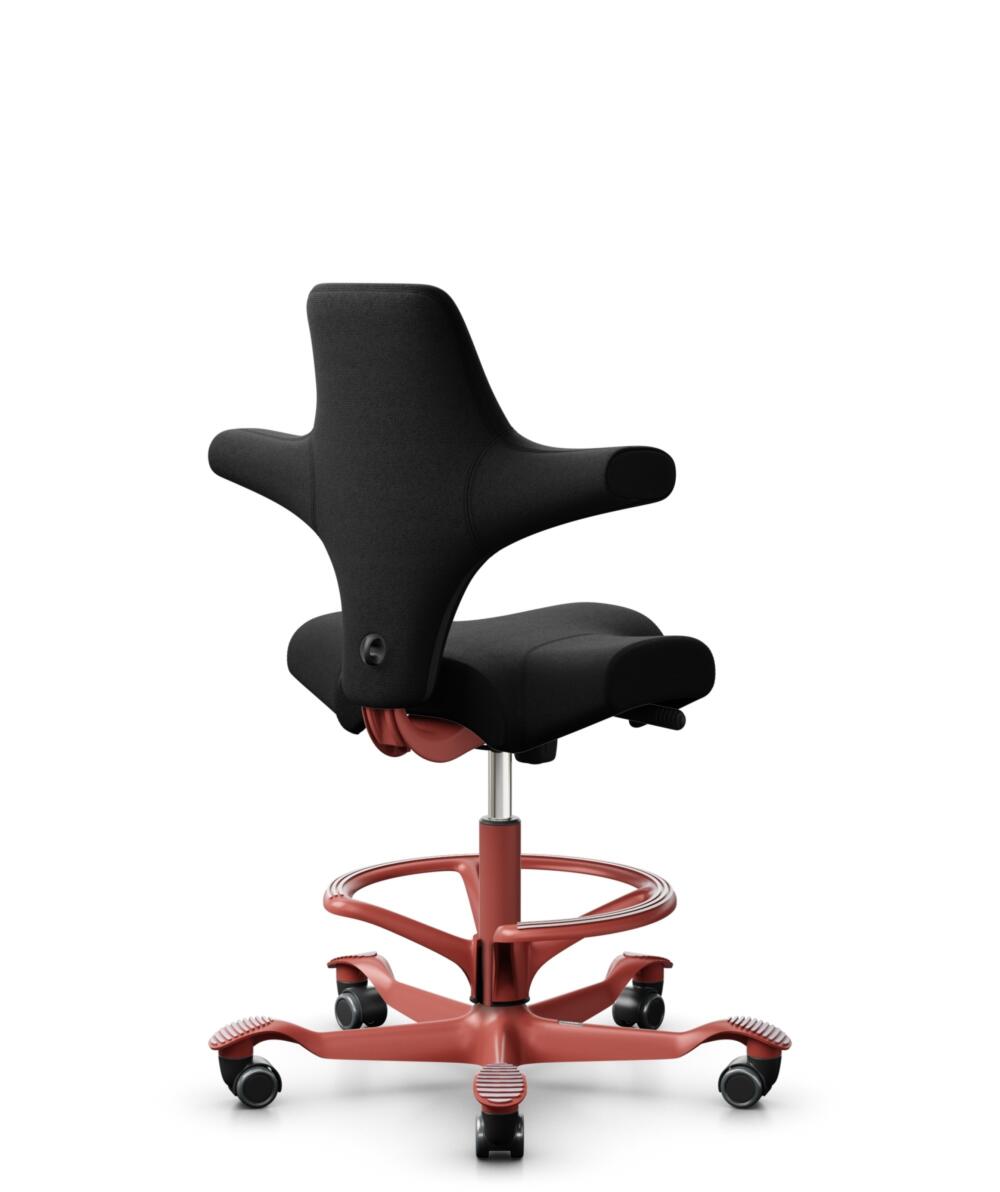 HÅG Capisco 8106 - Cura Loop (Gabriel) - Gerecycled Polyester - CLP60999 Black - Framekleur - Blush Rose - Gasveer - 200 mm (Zithoogte 46-64cm) - Vloercontact - Harde wielen t.b.v. zachte vloeren - Voetenring - Ja, in framekleur - Voetster - Nee, voets... - 3