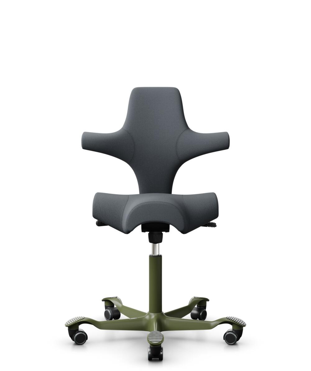 HÅG Capisco 8106 - Select (Gabriel) - Wol / Polyamide - SC60003 - Grey - Framekleur - Moss Grey - Gasveer - 150 mm (Zithoogte 40-55cm) - Vloercontact - Zachte wielen t.b.v. harde vloeren - Voetenring - Nee, geen voetenring - Voetster - Nee, voetster in... - 1