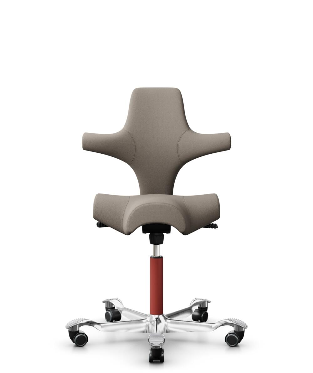 HÅG Capisco 8106 - Select (Gabriel) - Wol / Polyamide - SC60129 - Beige - Framekleur - Blush Rose - Gasveer - 265 mm (Zithoogte 53-79cm) - Vloercontact - Zachte wielen t.b.v. harde vloeren - Voetenring - Nee, geen voetenring - Voetster - Ja, voetster i... - 1