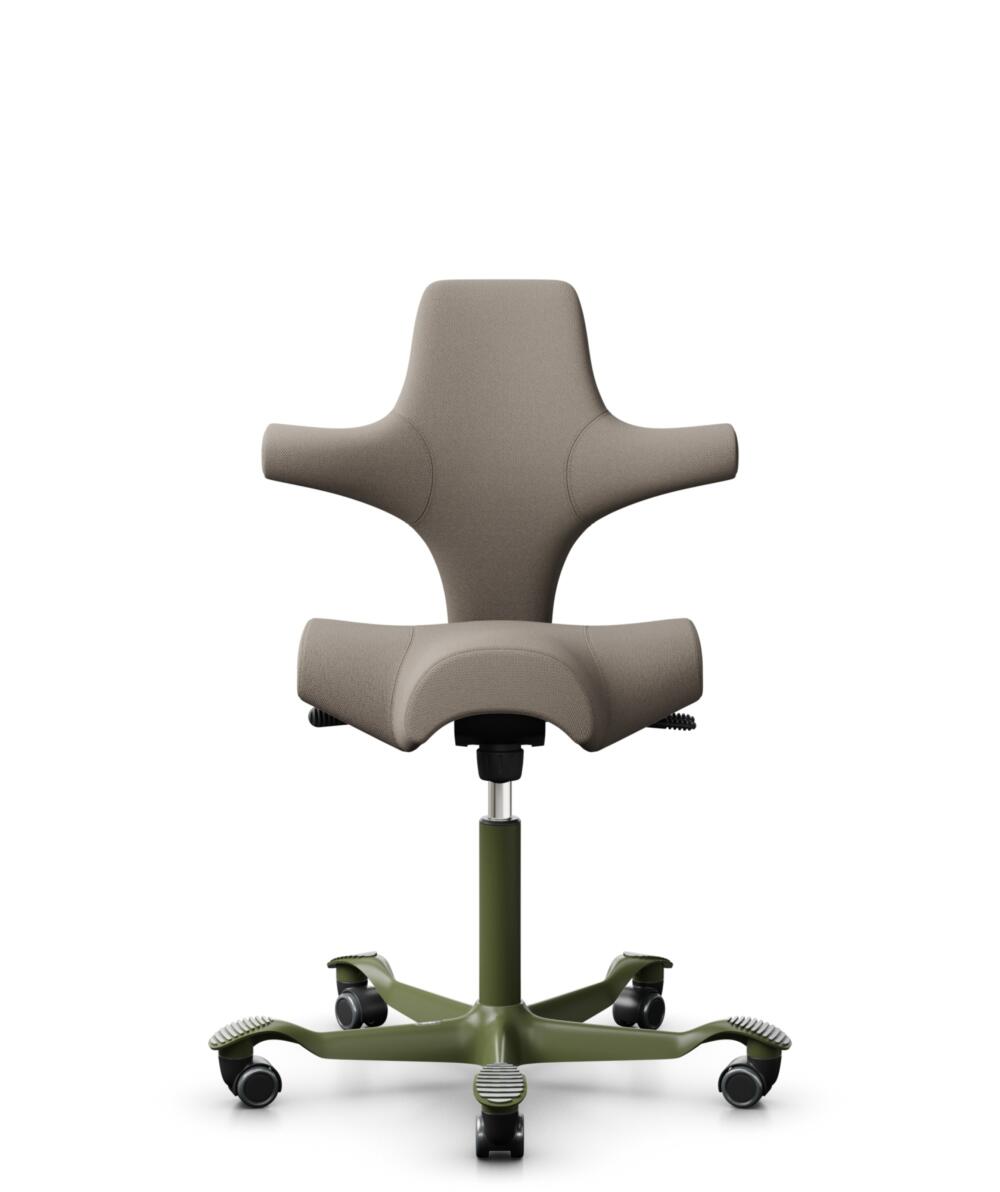 HÅG Capisco 8106 - Select (Gabriel) - Wol / Polyamide - SC60129 - Beige - Framekleur - Moss Grey - Gasveer - 265 mm (Zithoogte 53-79cm) - Vloercontact - Harde wielen t.b.v. zachte vloeren - Voetenring - Nee, geen voetenring - Voetster - Nee, voetster i... - 1