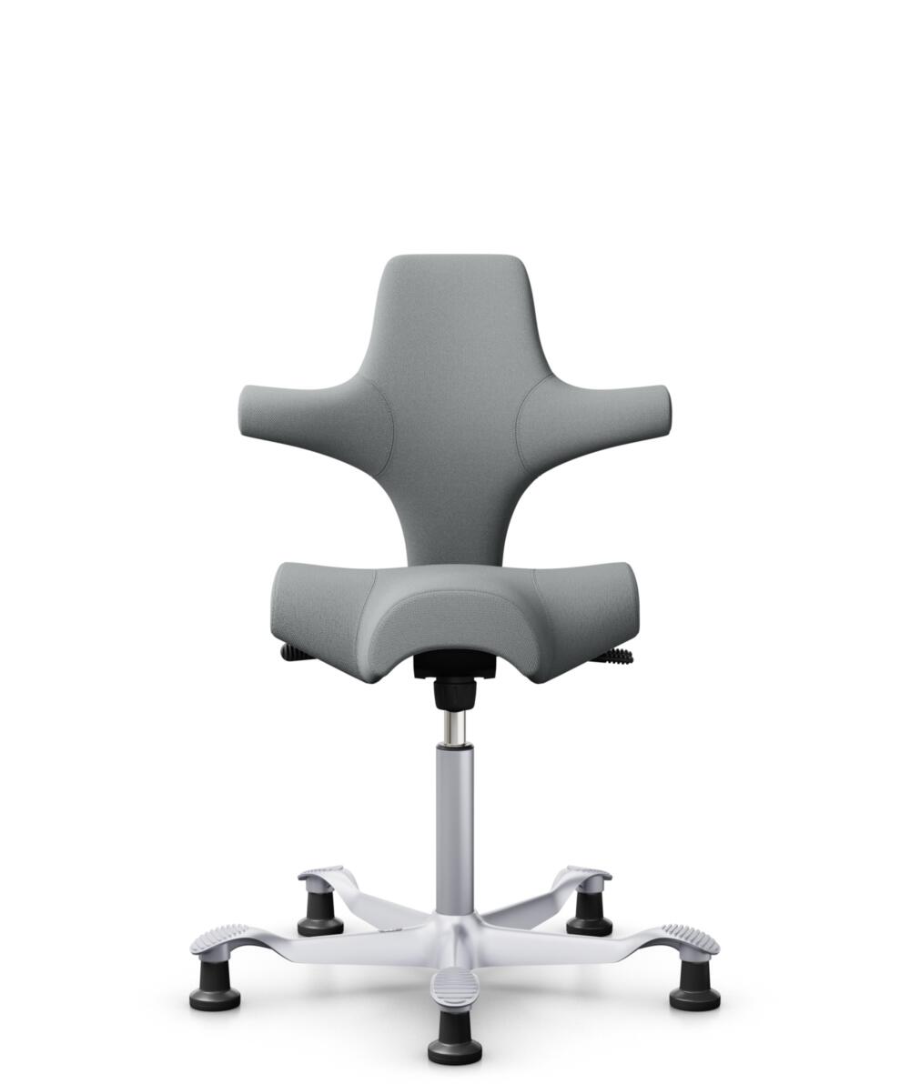 HÅG Capisco 8106 - Select (Gabriel) - Wol / Polyamide - SC60131 - Light ash grey - Framekleur - Zilver - Gasveer - 200 mm (Zithoogte 46-64cm) - Vloercontact - Glijdoppen - Voetenring - Nee, geen voetenring - Voetster - Nee, voetster in framekleur - 2