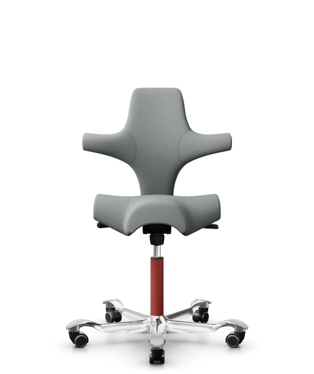 HÅG Capisco 8106 - Select (Gabriel) - Wol / Polyamide - SC60131 - Light ash grey - Framekleur - Blush Rose - Gasveer - 150 mm (Zithoogte 40-55cm) - Vloercontact - Zachte wielen t.b.v. harde vloeren - Voetenring - Nee, geen voetenring - Voetster - Ja, v... - 2