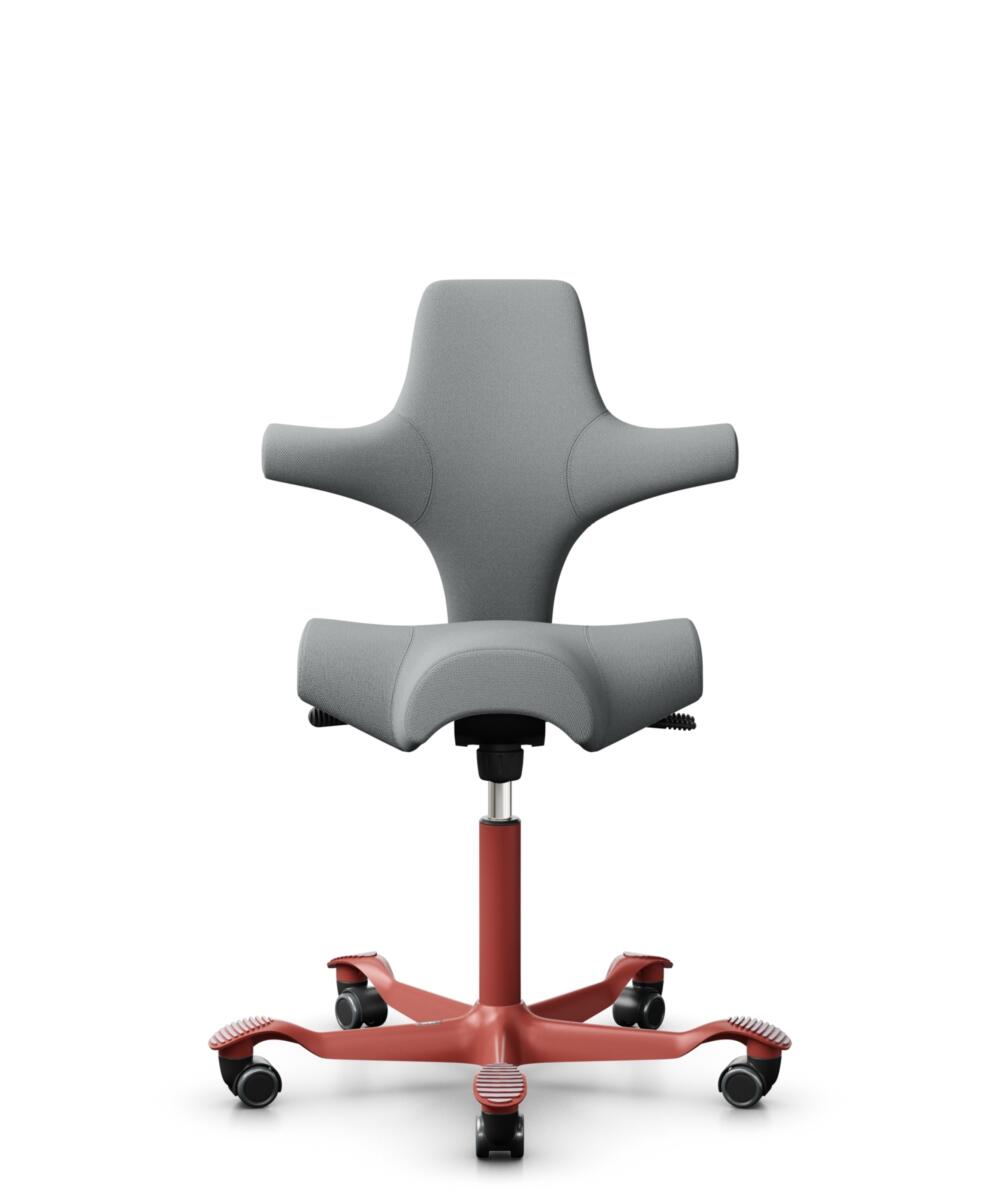 HÅG Capisco 8106 - Select (Gabriel) - Wol / Polyamide - SC60131 - Light ash grey - Framekleur - Blush Rose - Gasveer - 265 mm (Zithoogte 53-79cm) - Vloercontact - Zachte wielen t.b.v. harde vloeren - Voetenring - Nee, geen voetenring - Voetster - Nee, ... - 1
