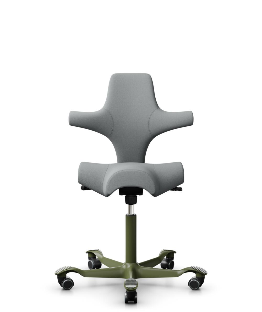 HÅG Capisco 8106 - Select (Gabriel) - Wol / Polyamide - SC60131 - Light ash grey - Framekleur - Moss Grey - Gasveer - 265 mm (Zithoogte 53-79cm) - Vloercontact - Harde wielen t.b.v. zachte vloeren - Voetenring - Nee, geen voetenring - Voetster - Nee, v... - 2