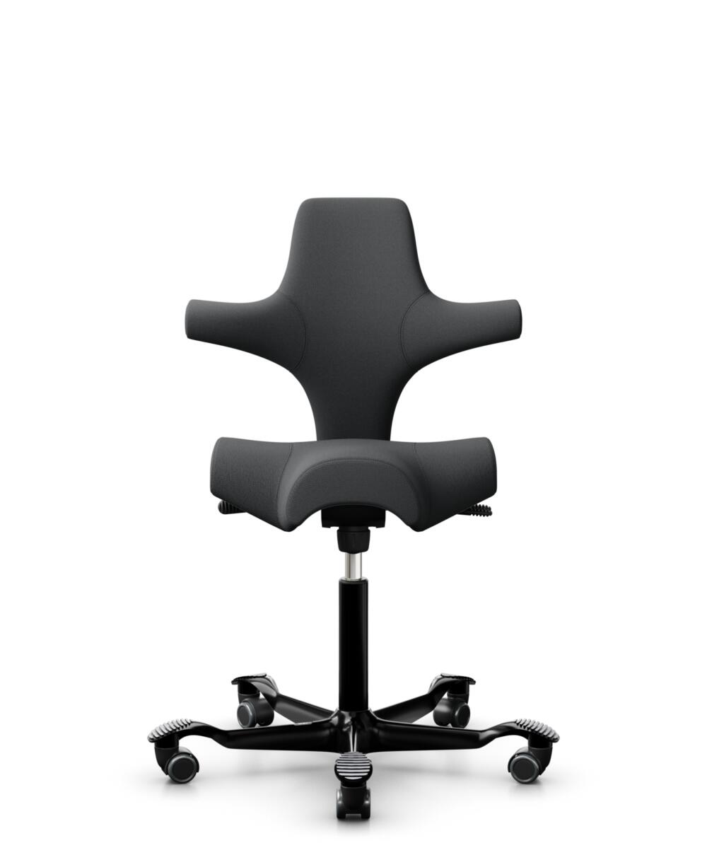 HÅG Capisco 8106 - Select (Gabriel) - Wol / Polyamide - SC60134 - Dark Grey - Framekleur - Zwart - Gasveer - 150 mm (Zithoogte 40-55cm) - Vloercontact - Harde wielen t.b.v. zachte vloeren - Voetenring - Nee, geen voetenring - Voetster - Nee, voetster i... - 1