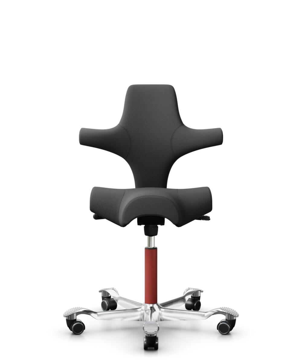 HÅG Capisco 8106 - Select (Gabriel) - Wol / Polyamide - SC60134 - Dark Grey - Framekleur - Blush Rose - Gasveer - 200 mm (Zithoogte 46-64cm) - Vloercontact - Harde wielen t.b.v. zachte vloeren - Voetenring - Nee, geen voetenring - Voetster - Ja, voetst... - 1