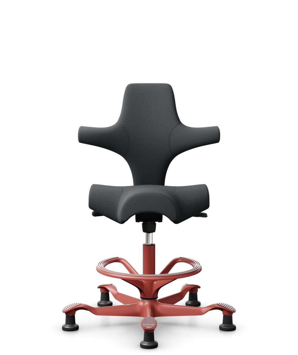 HÅG Capisco 8106 - Select (Gabriel) - Wol / Polyamide - SC60134 - Dark Grey - Framekleur - Blush Rose - Gasveer - 200 mm (Zithoogte 46-64cm) - Vloercontact - Glijdoppen - Voetenring - Ja, in framekleur - Voetster - Nee, voetster in framekleur - 1