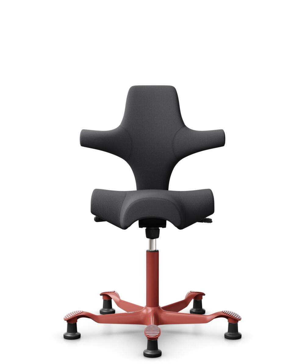HÅG Capisco 8106 - Select (Gabriel) - Wol / Polyamide - SC60134 - Dark Grey - Framekleur - Blush Rose - Gasveer - 265 mm (Zithoogte 53-79cm) - Vloercontact - Glijdoppen - Voetenring - Nee, geen voetenring - Voetster - Nee, voetster in framekleur - 1