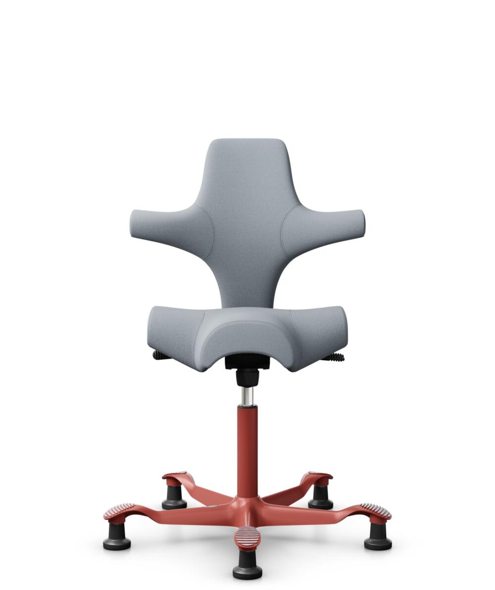 HÅG Capisco 8106 - Select (Gabriel) - Wol / Polyamide - SC60139 - Light grey - Framekleur - Zwart - Gasveer - 200 mm (Zithoogte 46-64cm) - Vloercontact - Glijdoppen - Voetenring - Nee, geen voetenring - Voetster - Nee, voetster in framekleur - 1